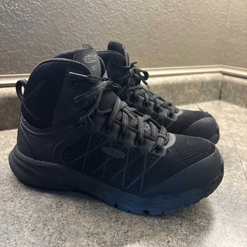 Keen MET MT EH Boots Black Work Boot Men's Size 8.5W ASTM F2413-18 F3445-21 - Picture 1 of 13